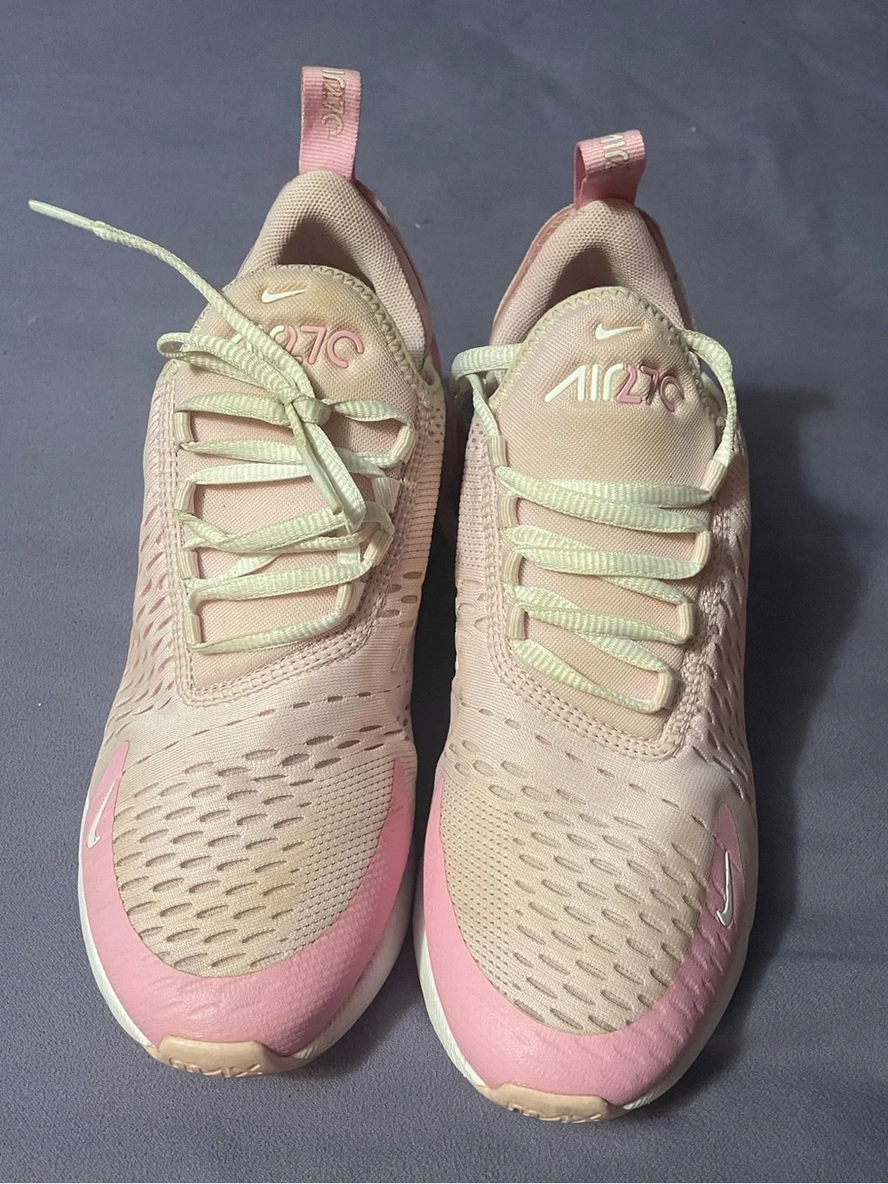 Nike Women's Light Pink and White Air Max-Style Sneakers